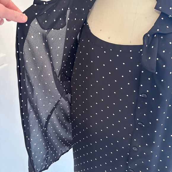 Blouse set. Cami is lined. Polka dots - Picture 8 of 8